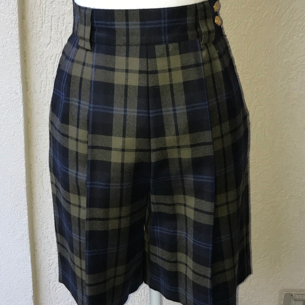 Vintage Mondi Wool Plaid Dress Shorts
